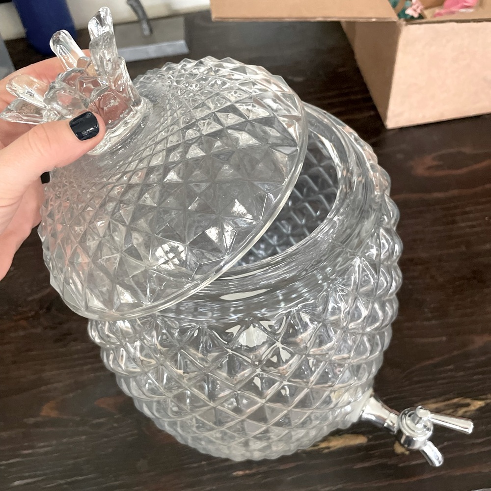 Glass Pineapple Drink Dispenser